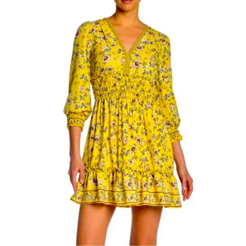 MAX STUDIO Floral Dress with Sleeves 💛🌟
